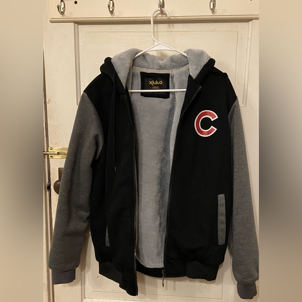 Fuzzy Lining Black Cubs Jacket
